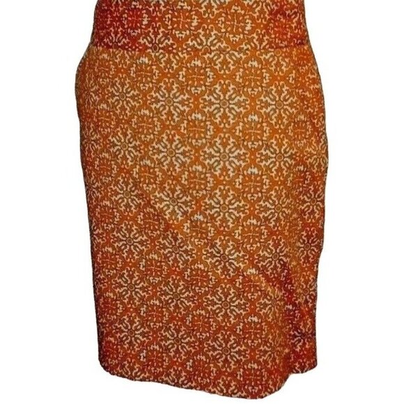 Rafaella Petite Womens Pencil Skirt Size 6P Orange White - Picture 4 of 9
